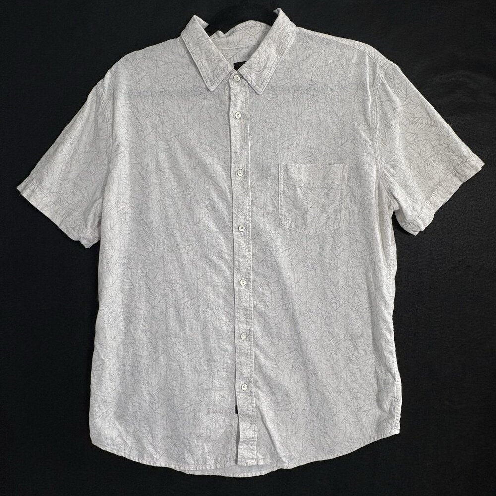 RAILS Men Carson Shirt Button Front Short Sleeves Sz L Beige Jungle Jam 27-4